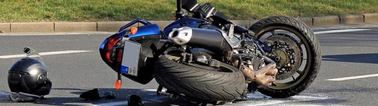 Wrecked Motorcycle after Crash